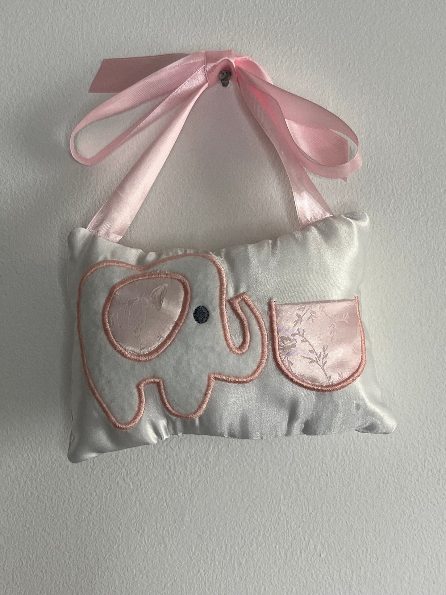 Tooth Fairy Cushions - Baby Pink - Elephant - Satin - Pink Pocket