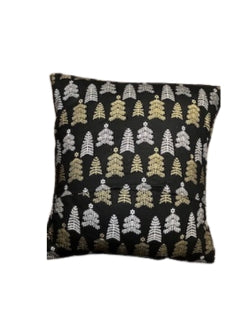 Trees and Santa in the Moonlight Christmas Cushion