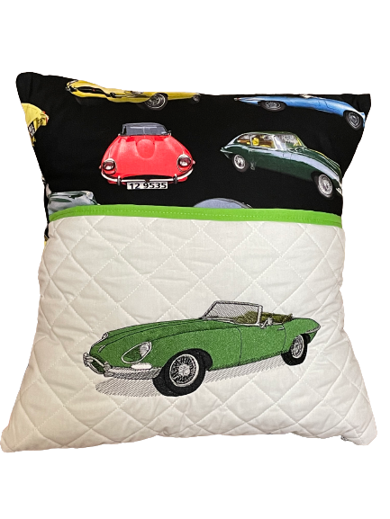 Reading Cushion - E-Type Jaguar