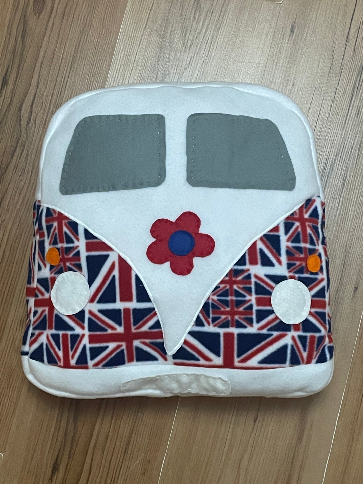 Fleece Campervan cushion - Union Flag Fabric