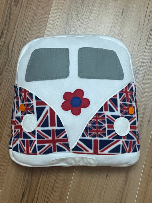 Fleece Campervan cushion - Union Flag Fabric