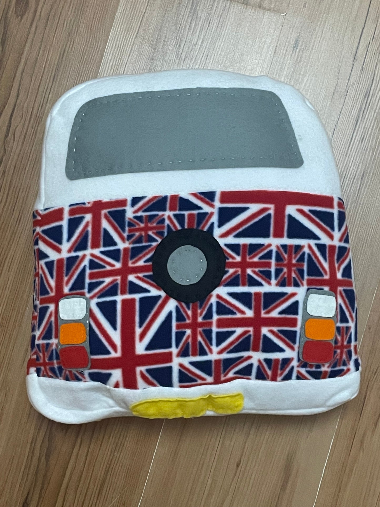 Fleece Campervan cushion - Union Flag Fabric