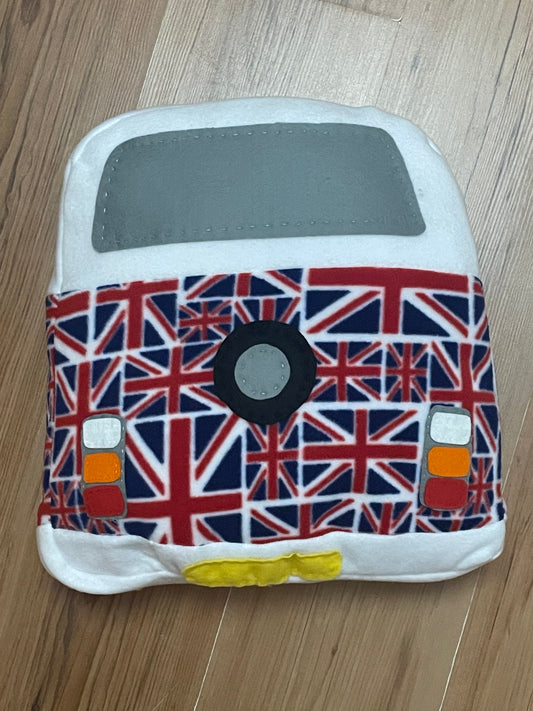 Fleece Campervan cushion - Union Flag Fabric