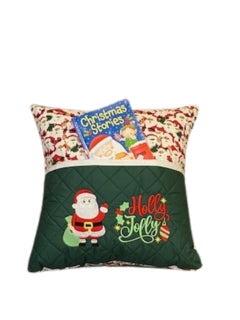 Holly Jolly Child's Christmas Cushion with Book