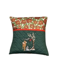 Deer and Tree - Christmas cushion with pocket